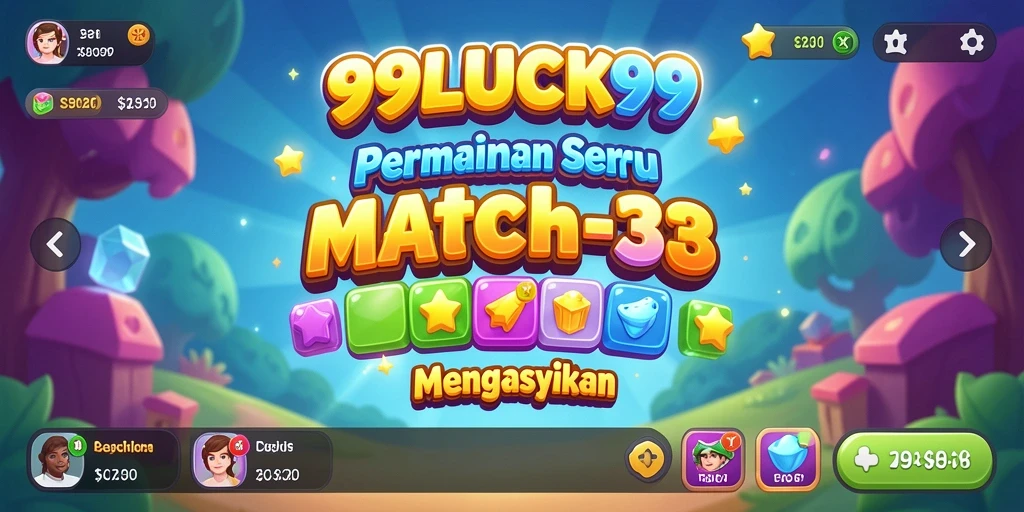 Screenshot permainan 99LUCK99 menampilkan serunya gameplay Match-3.