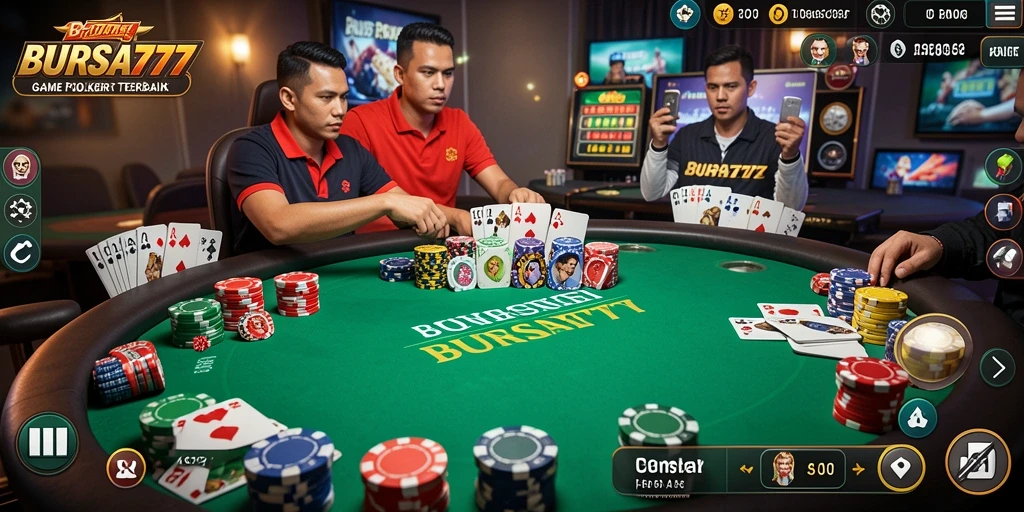 Tampilan gameplay Poker BURSA777 yang menarik dan interaktif.