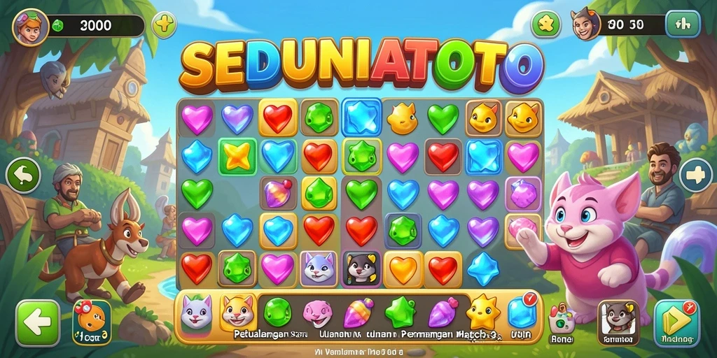 Informasi gameplay SEDUNIATOTO yang seru dan penuh warna.