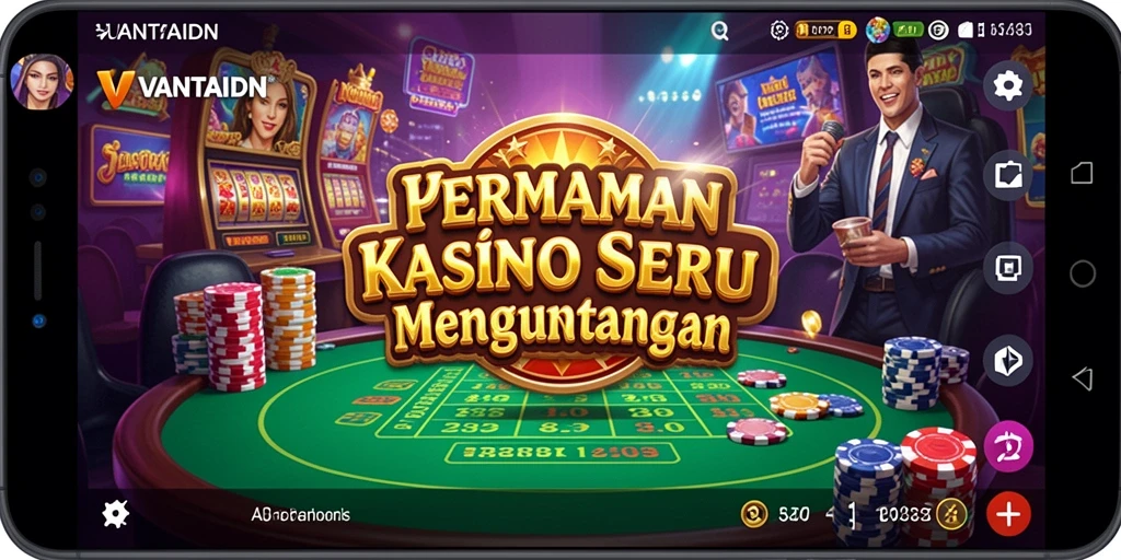 Screenshot gameplay VANTAIDN menampilkan keseruan permainan Kasino yang interaktif.